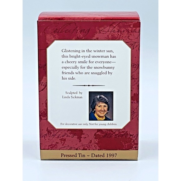 1997 Hallmark Pressed Tin Meadow Santa Vintage Christmas Ornament Mint in Box - Picture 10 of 11